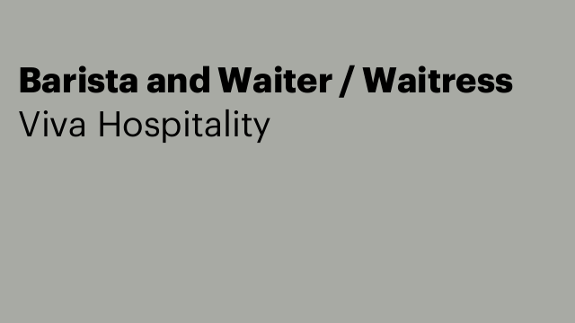 Barista and Waiter / Waitress
