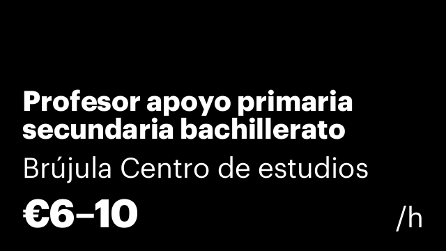 Profesor apoyo primaria secundaria bachillerato