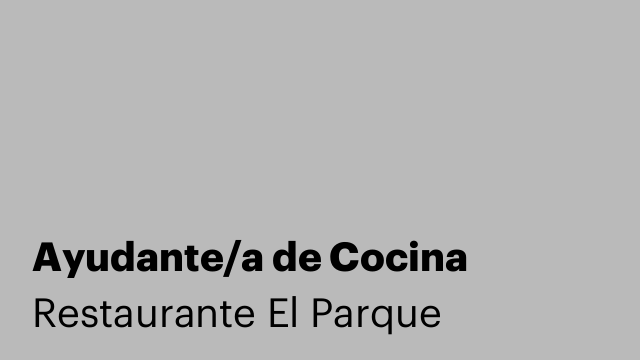 Ayudante/a de Cocina