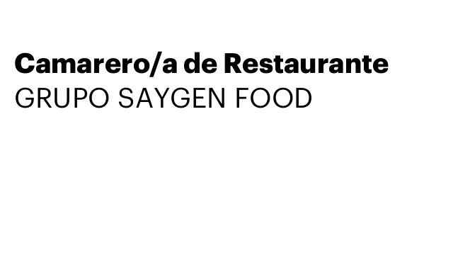 Camarero/a de Restaurante