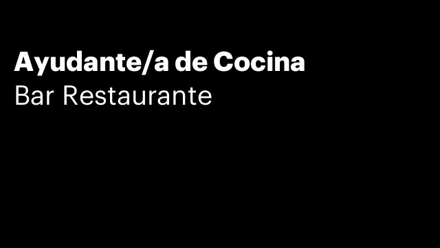 Ayudante/a de Cocina