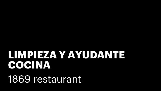 LIMPIEZA Y AYUDANTE COCINA