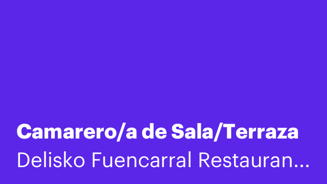 Camarero/a de Sala/Terraza