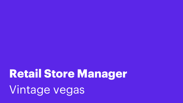 Retail Store Manager