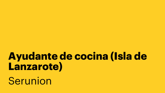 Ayudante de cocina (Isla de Lanzarote)