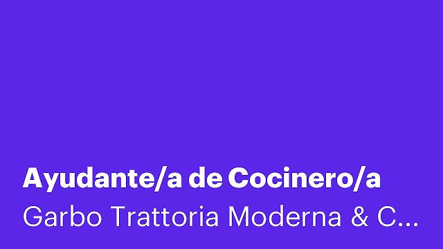 Ayudante/a de Cocinero/a