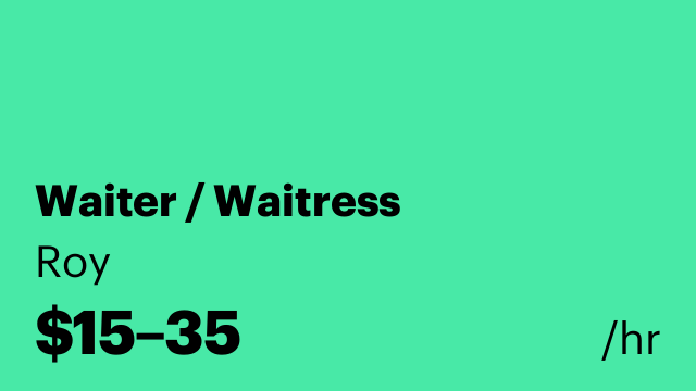 Waiter / Waitress