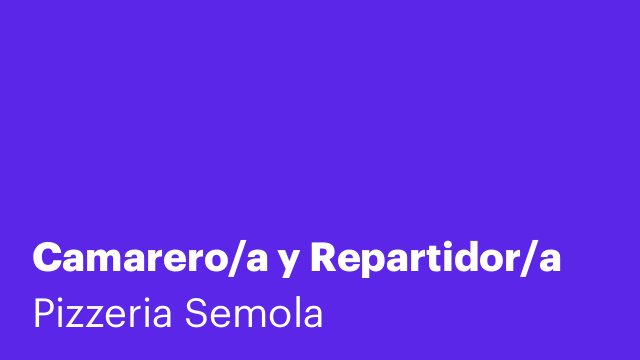 Camarero/a y Repartidor/a