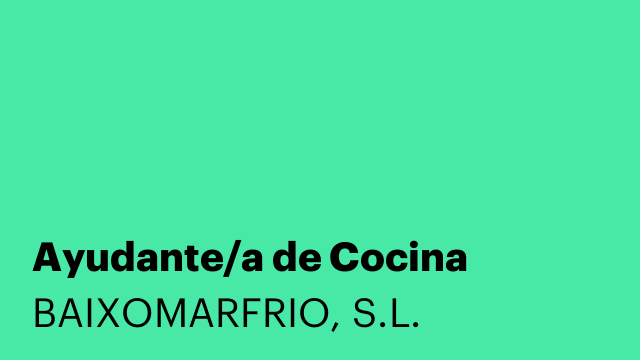 Ayudante/a de Cocina