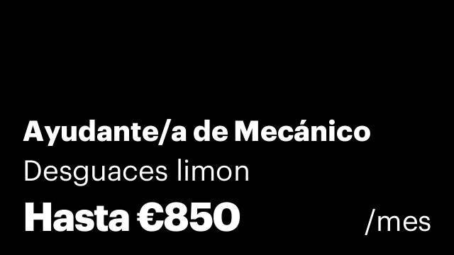 Ayudante/a de Mecánico