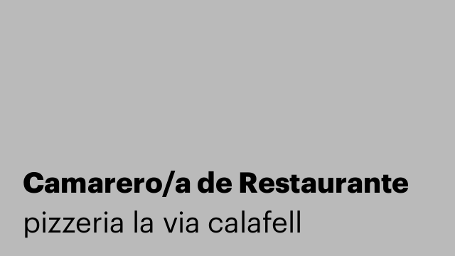 Camarero/a de Restaurante