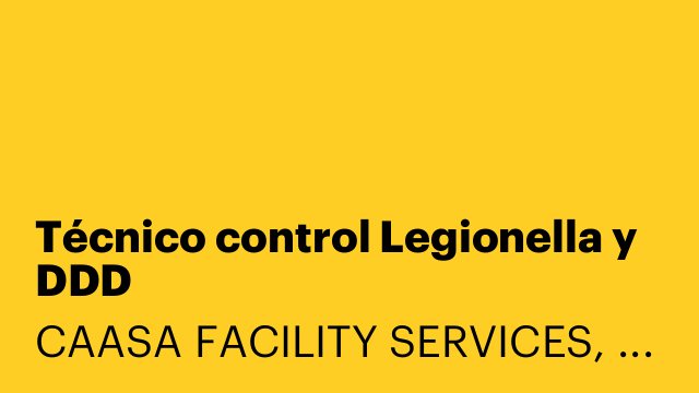 Técnico control Legionella y DDD
