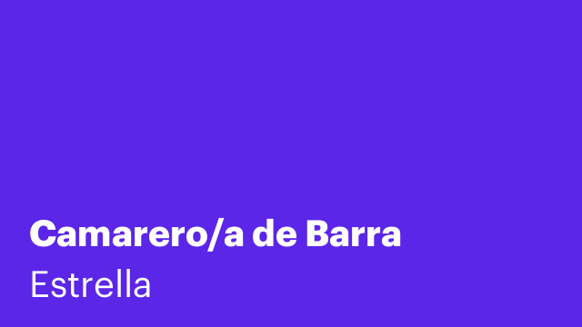 Camarero/a de Barra