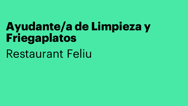 Ayudante/a de Limpieza y Friegaplatos