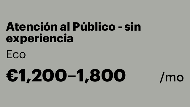 Atención al Público - sin experiencia