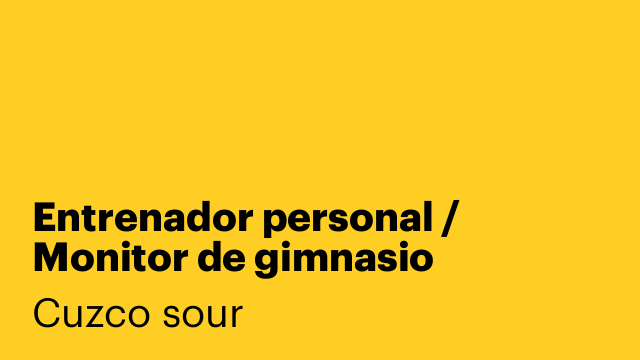 Entrenador personal / Monitor de gimnasio