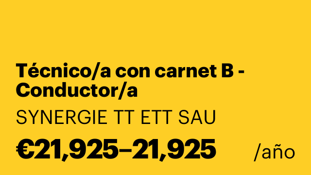 Técnico/a con carnet B - Conductor/a
