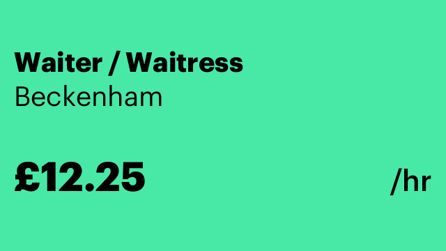 Waiter / Waitress
