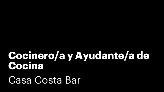 Cocinero/a y Ayudante/a de Cocina
