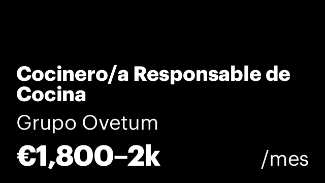 Cocinero/a Responsable de Cocina