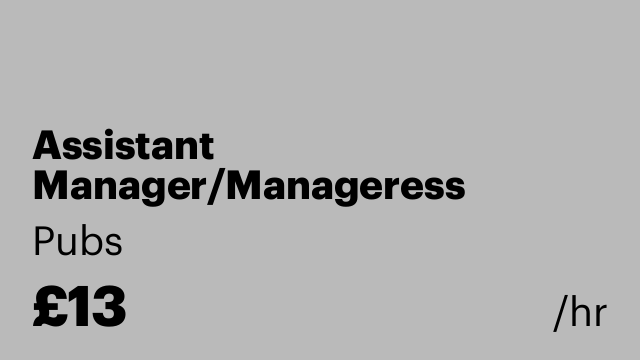 Assistant Manager/Manageress