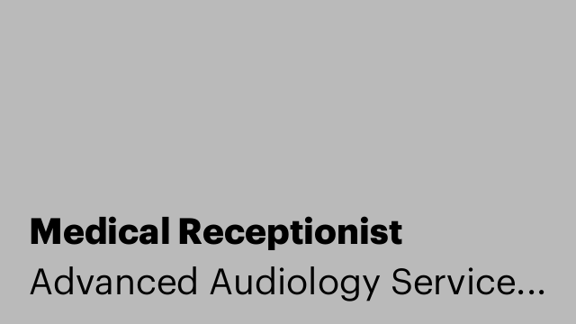 Medical Receptionist