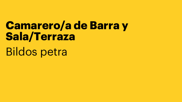 Camarero/a de Barra y Sala/Terraza