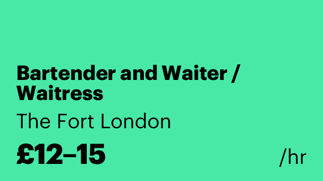 Bartender and Waiter / Waitress