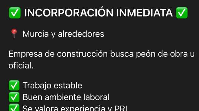 Peón de obra y oficial