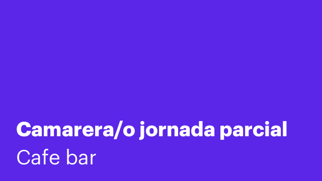 Camarera/o jornada parcial