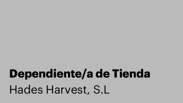 Dependiente/a de Tienda