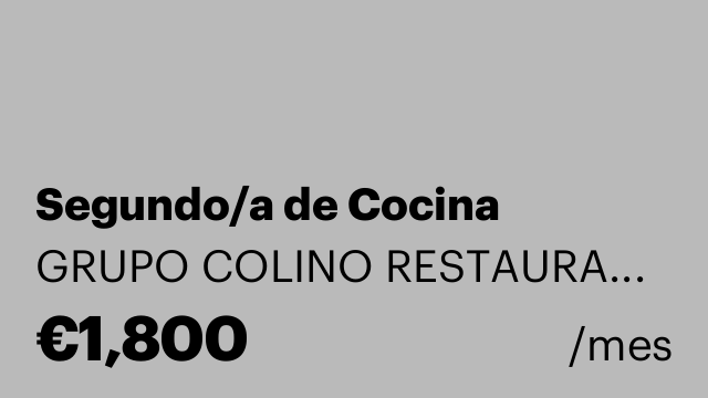 Segundo/a de Cocina