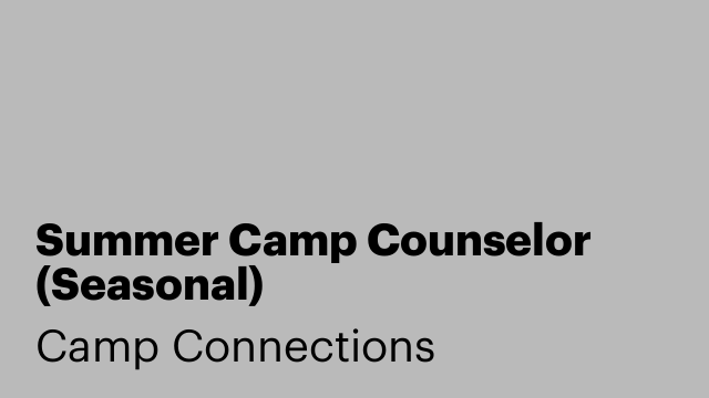 Summer Camp Counselor (Seasonal)