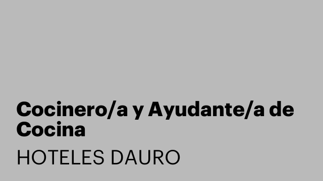 Cocinero/a y Ayudante/a de Cocina