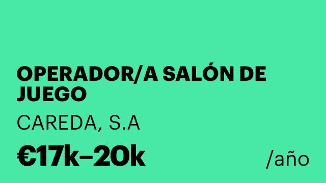 OPERADOR/A SALÓN DE JUEGO