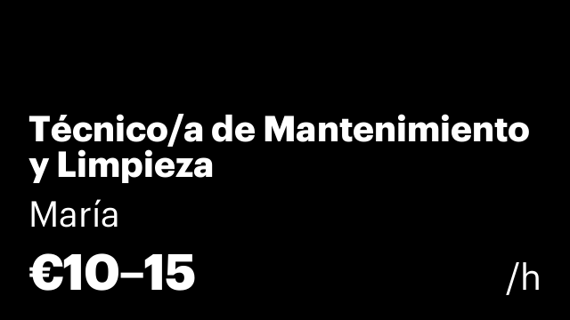 Técnico/a de Mantenimiento y Limpieza