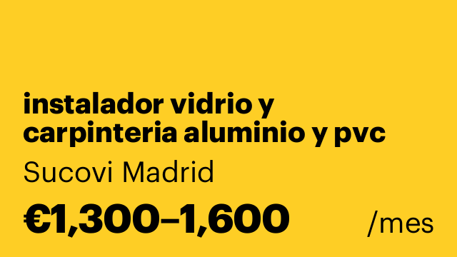 instalador vidrio y carpinteria aluminio y pvc