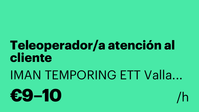 Teleoperador/a atención al cliente