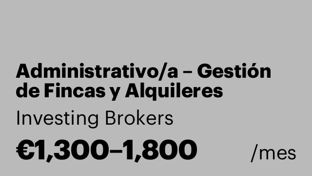 Administrativo/a – Gestión de Fincas y Alquileres