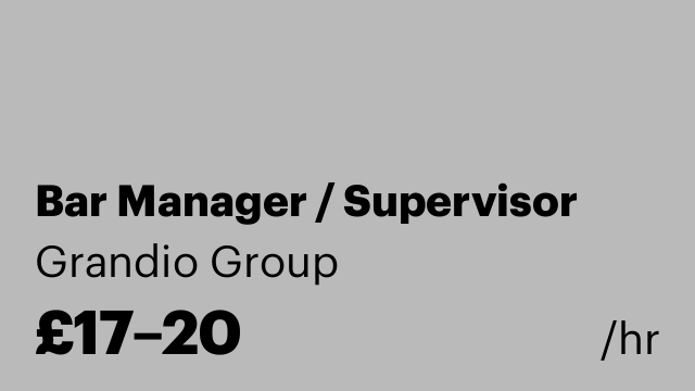 Bar Manager / Supervisor