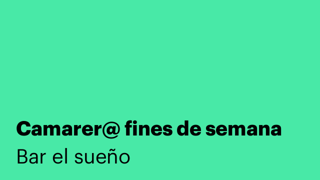 Camarer@ fines de semana