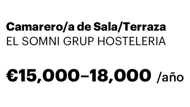 Camarero/a de Sala/Terraza