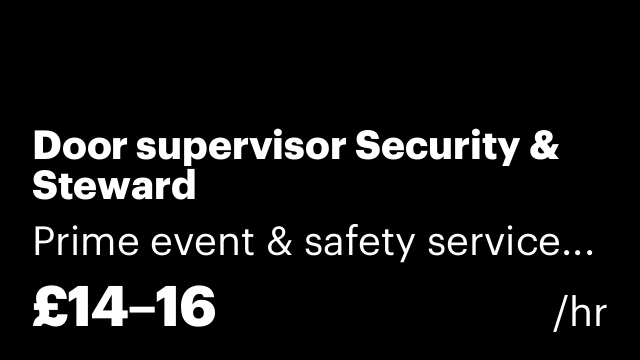 Door supervisor Security & Steward