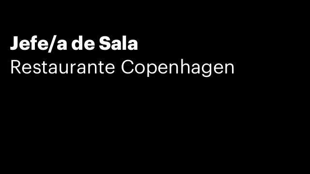 Jefe/a de Sala