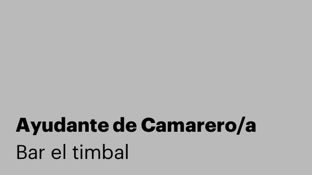 Ayudante de Camarero/a