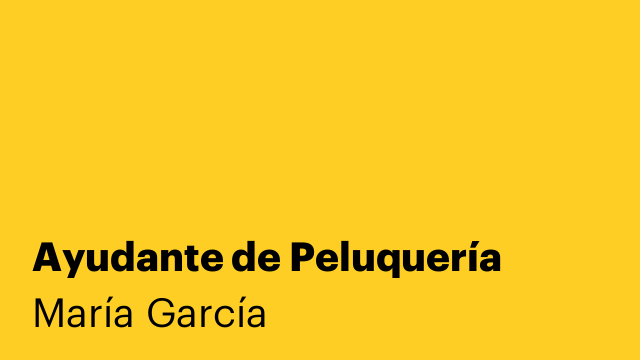 Ayudante de Peluquería