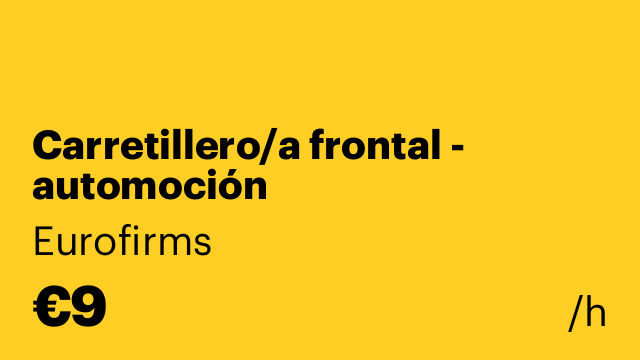 Carretillero/a frontal - automoción
