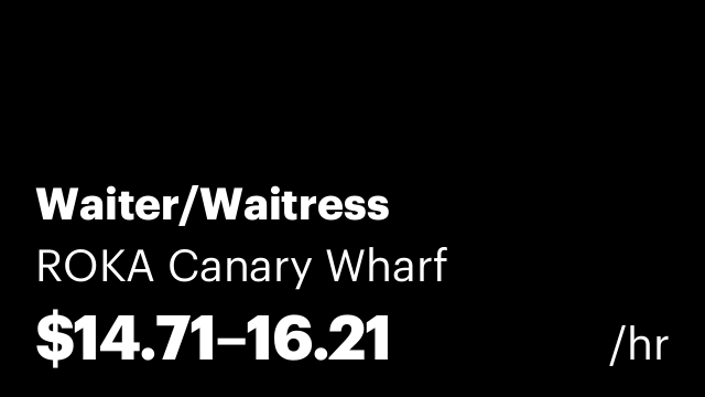 Waiter/Waitress
