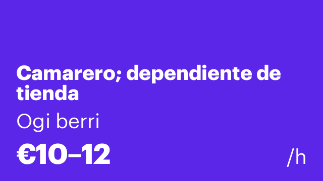 Camarero; dependiente de tienda