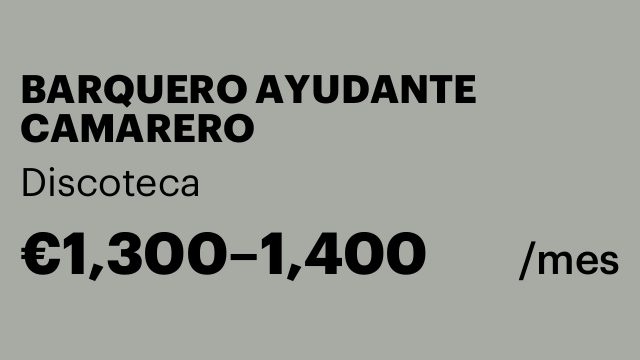 BARQUERO AYUDANTE CAMARERO